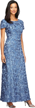 Alex Evenings Women's Long Rosette Mother of The Bride (Style Y94M)