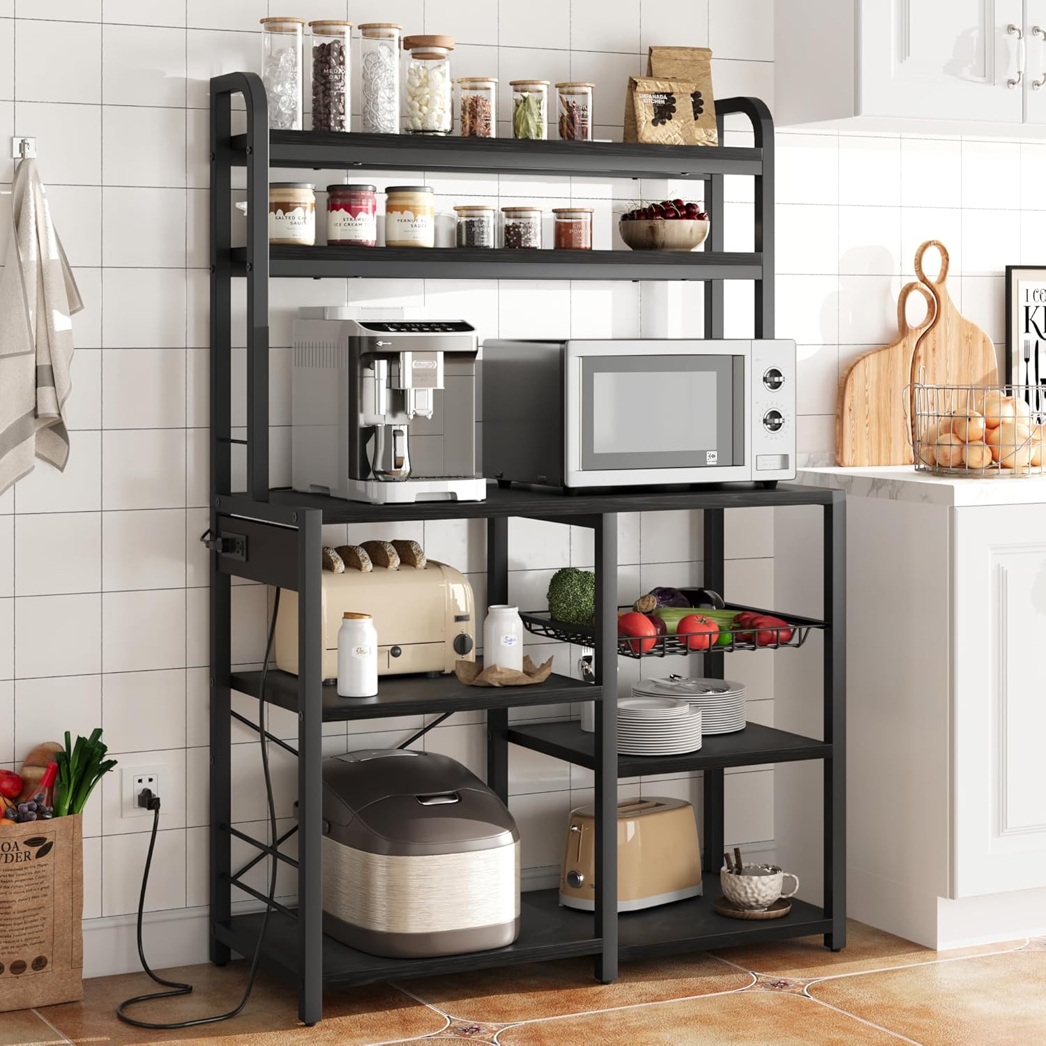 Industrial Kitchen Buffet Rack with Power Outlet