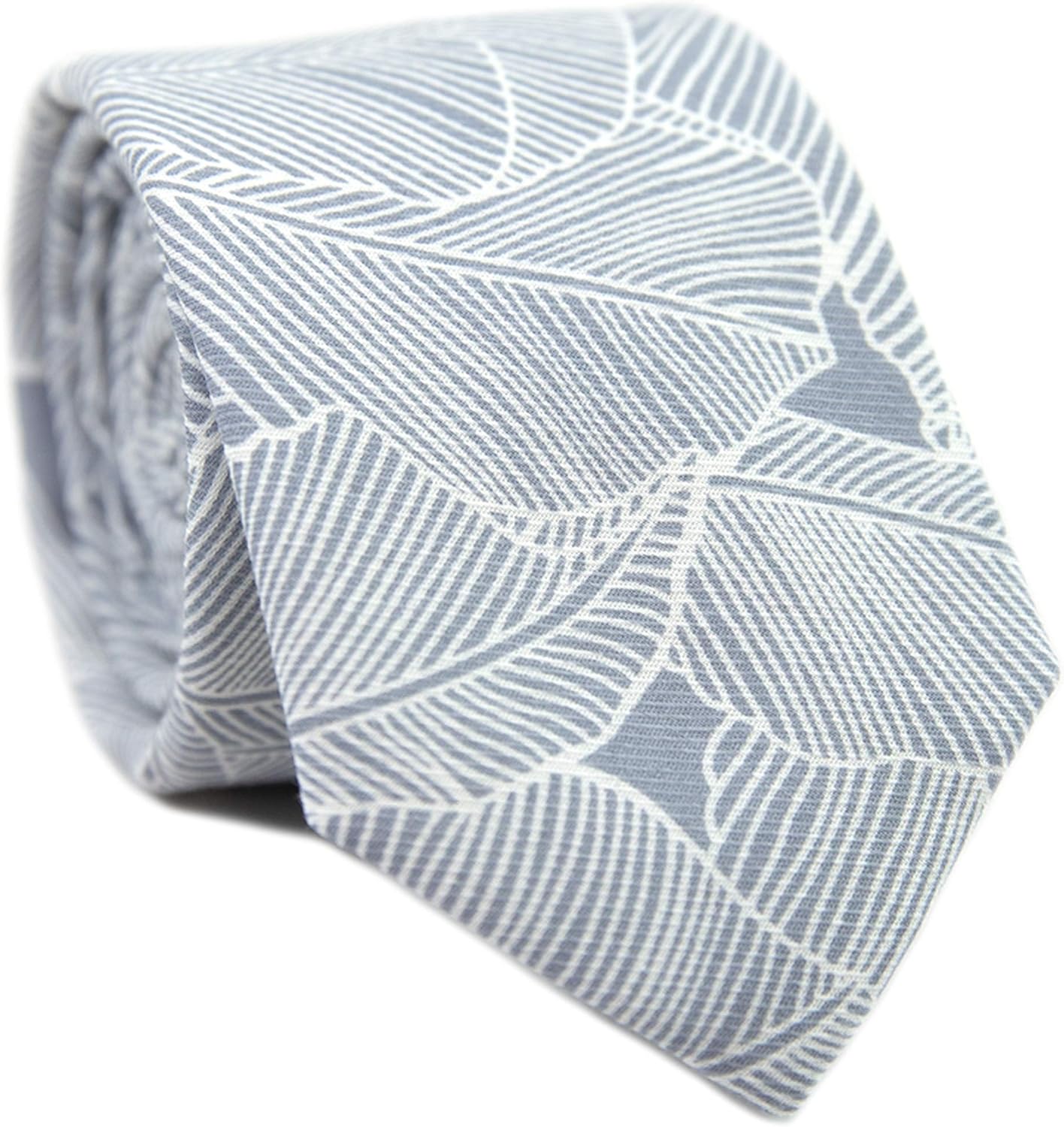 DAZI Men's Floral Print Skinny Tie for Weddings and Dances
