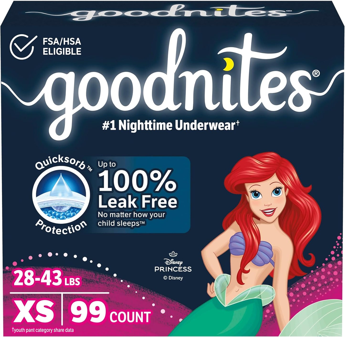 Goodnites Girls' Nighttime Bedwetting Underwear for Extra Small