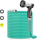 50ft Stainless Steel Garden Hose Metal Aqua - Heavy Duty, Never Kink