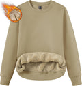 Womens Sherpa Lined Crewneck Sweatshirt - Cozy Thermal Top