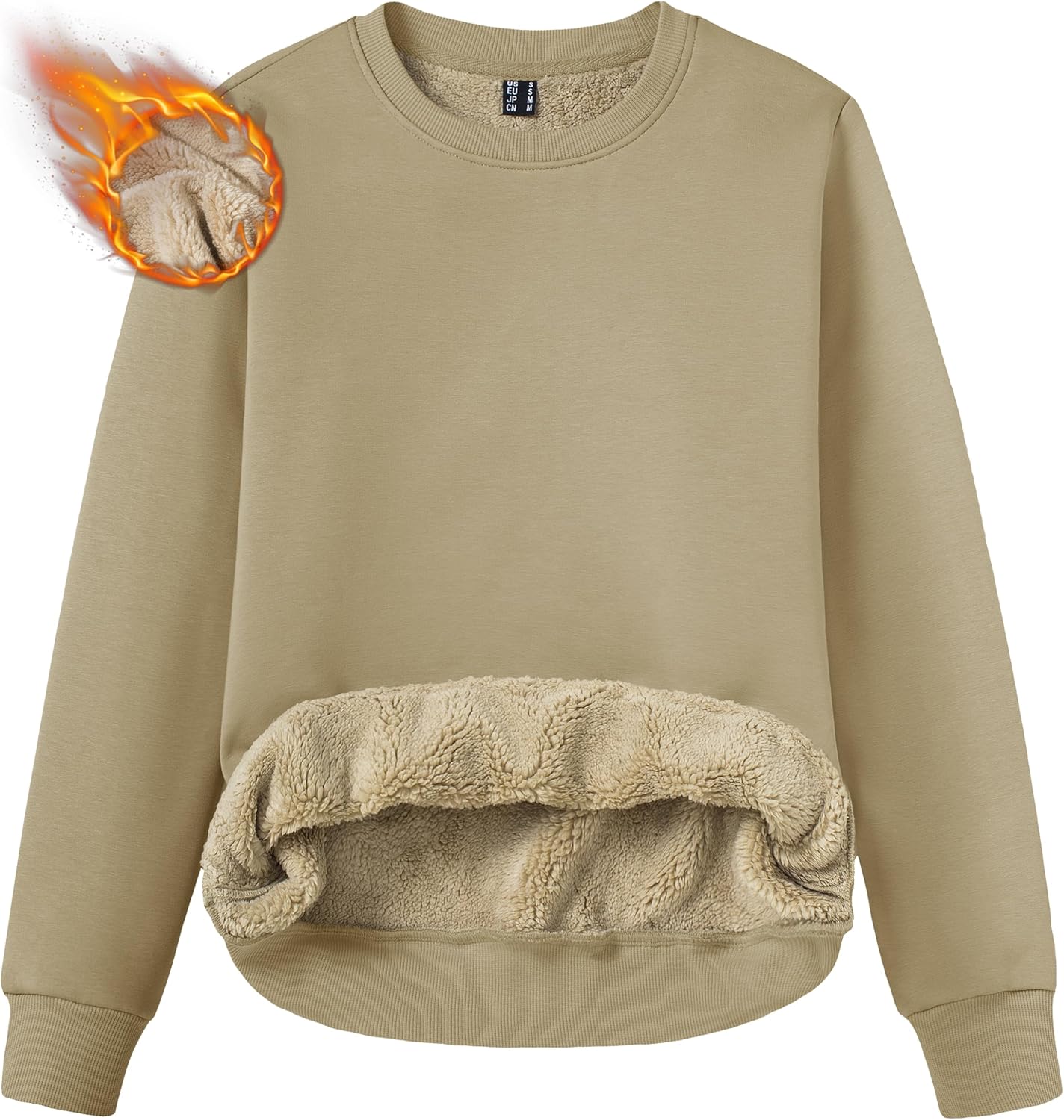 TACVASEN Women's Fleece Lined Crewneck Sweatshirt for Winter