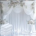 50ft x 12ft Wrinkle Free White Backdrop Curtain - Long Draped Wedding