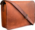 RUSTIC TOWN 14in Leather Messenger Bag for Men & Women - Vintage