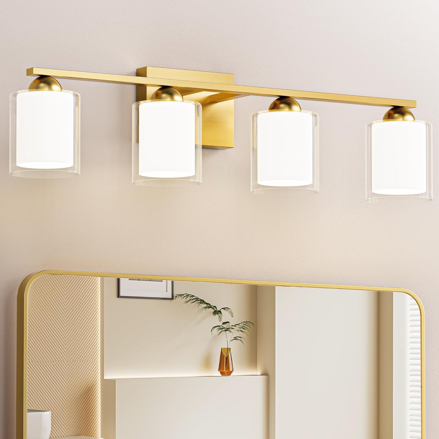 Quntis Gold Bathroom Light Fixtures for Modern Vanity Lighting