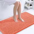 OLANLY Bathroom Rug 44x24 in Coral - Soft Absorbent Chenille Bath Mat