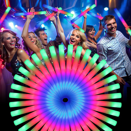 55 PCS Foam Glow Sticks for Parties, Weddings, and Events