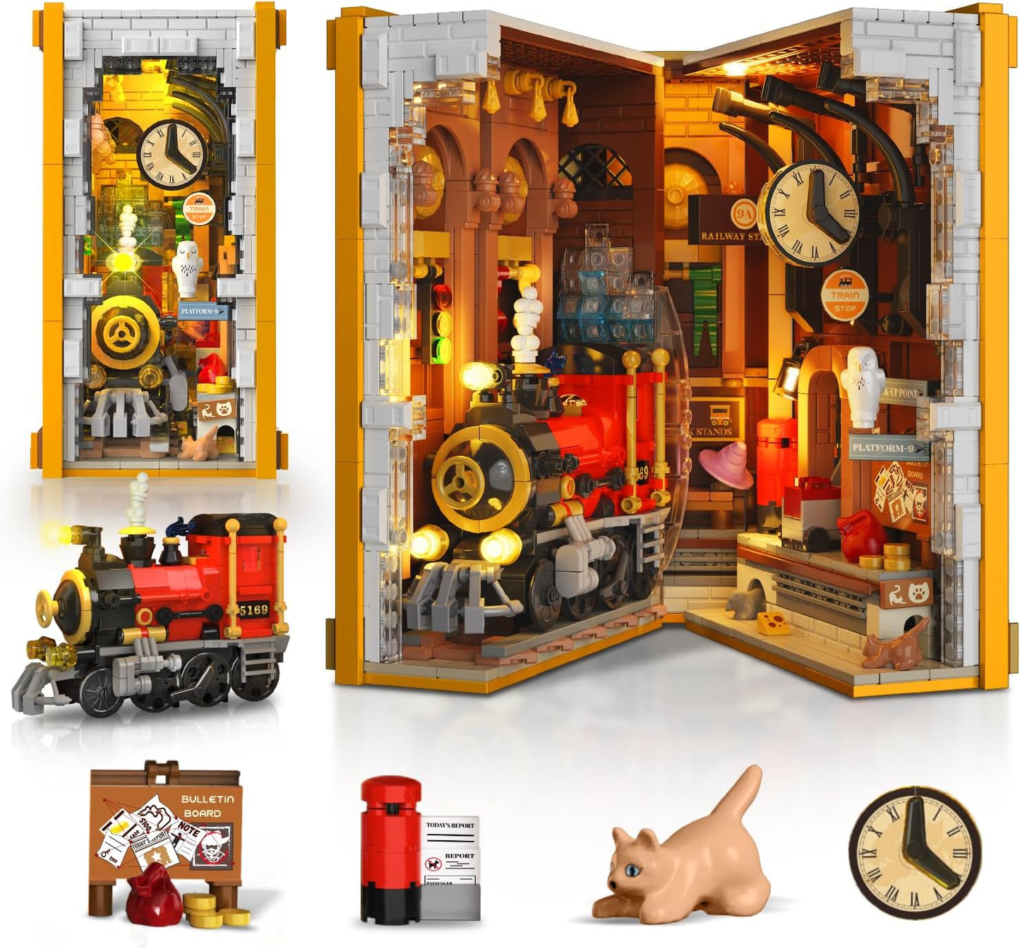 Magic Train Station Book Nook Building Set for Home Decor