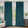 BGment Teal Velvet Curtains 52 x 108 in Panels - Room Darkening Luxury