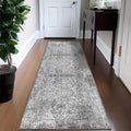 vivorug Grey Runner Rug 2x10 - Machine Washable Low Pile Runner