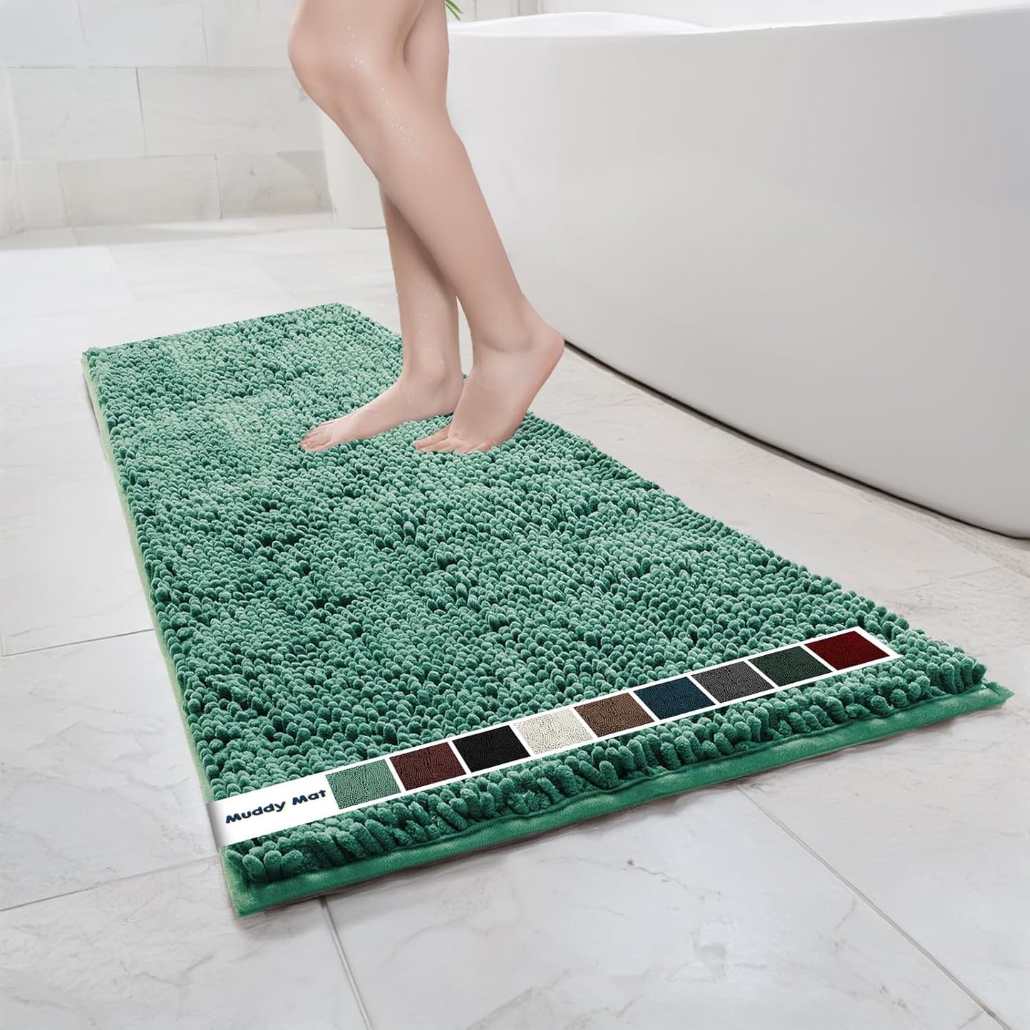 Muddy Mat Chenille Bathroom Rugs Quick Dry Microfiber Mats