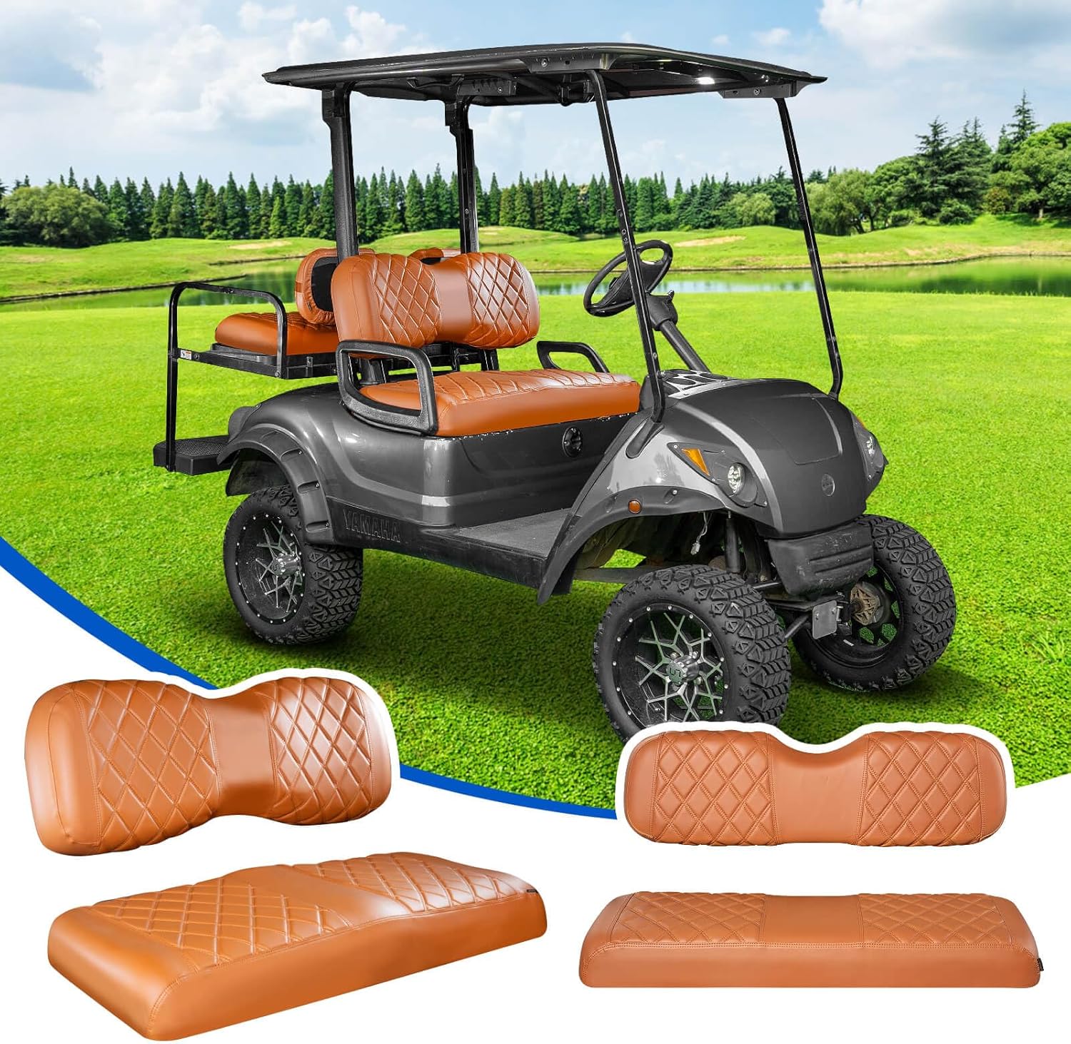 NOKINS Golf Cart Seat Covers Kit for Yamaha G29 Drive2 Models