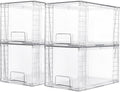 Stackable Storage Drawers 4 Pack - Clear Acrylic Organizer Bins