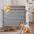 Retractable Baby Gates for Stairs and Doorways - Auto-Lock Mesh Gate