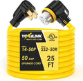 25 Feet 50 Amp RV/Generator Cord - Heavy Duty 90 Grip Handle