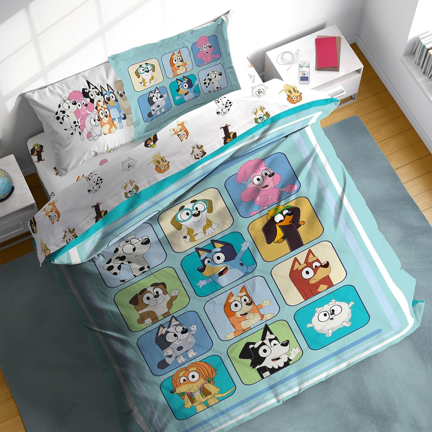 Sunny Side Up Bluey & Friends Full Comforter Set for Kids