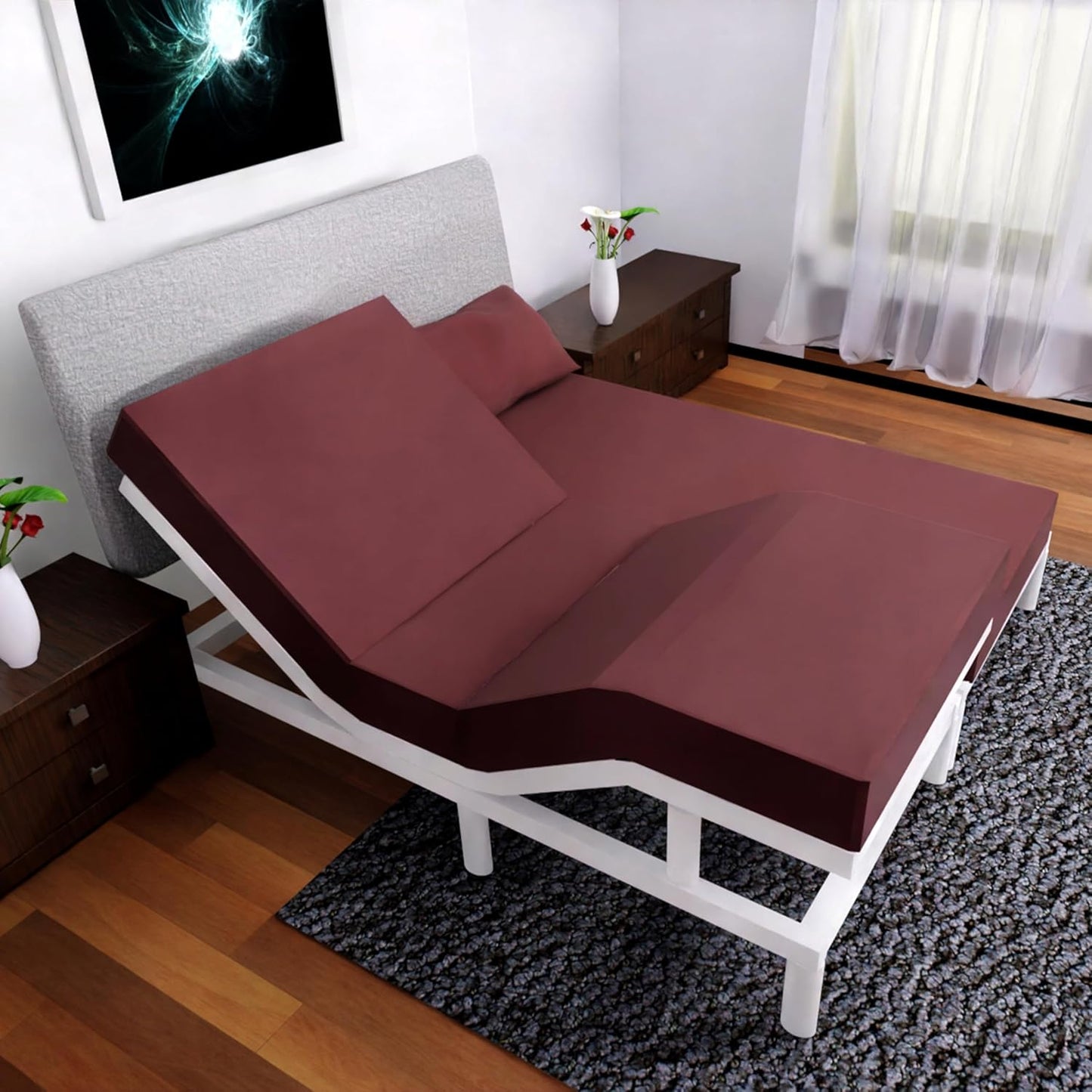 Split California King Sheets Sets - 5 Pcs for Adjustable Beds