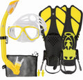 Kids Mask Fins Snorkel Set for Ages 9-13 - Dry Top Snorkel Kit