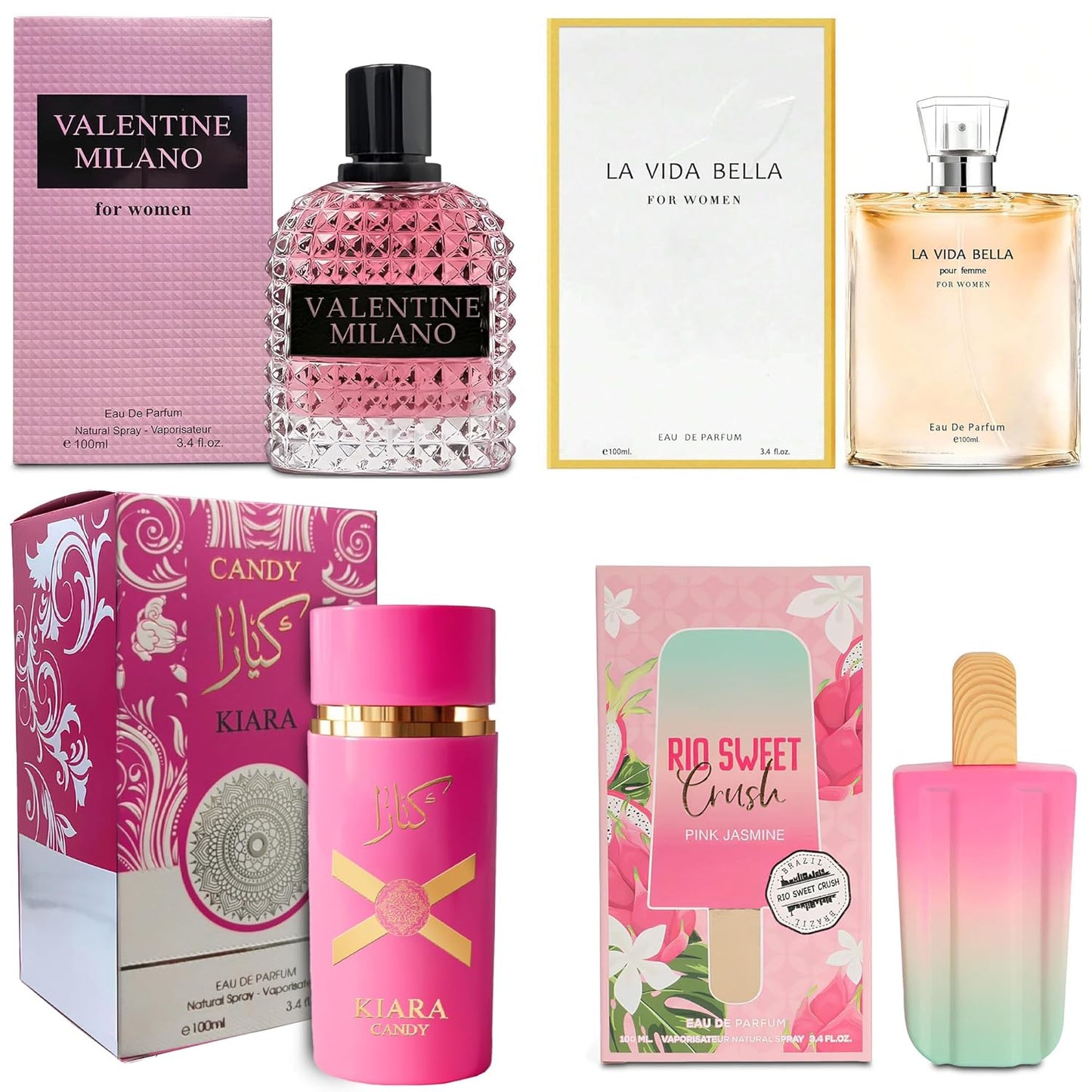 4 Piece Women Perfume Set with Luxury Gift Box for Daily Use