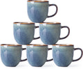 AmorArc 12oz Coffee Mugs Set of 6 - Ceylon Blue Ceramic Mugs