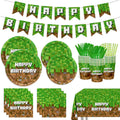 Green Birthday Party Supplies Tableware Set 218pcs - Serves 24