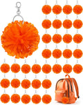 Cheer Pom Pom Keychain Bulk Pack - 40 Mini Pom Pom Keyrings