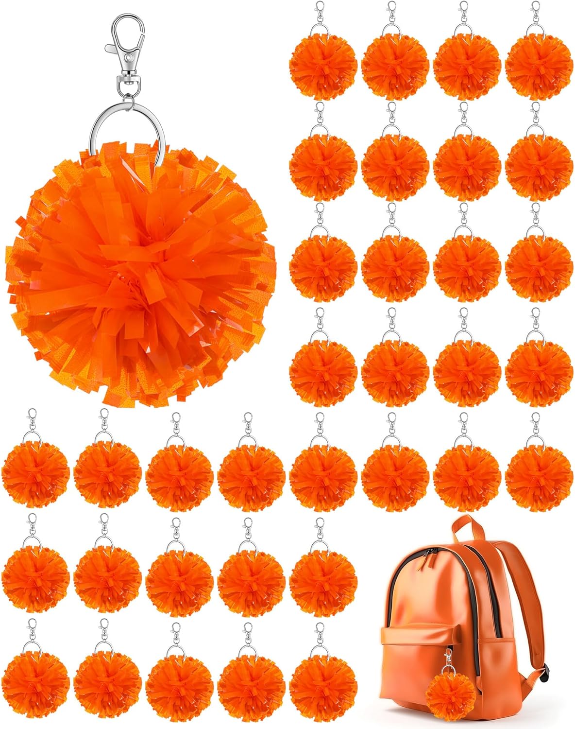 Cheer Pom Pom Keychain for Cheerleader Gifts and Accessories