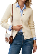 GRACE KARIN Knit Cardigan Long Sleeve Ribbed Button Up Sweater