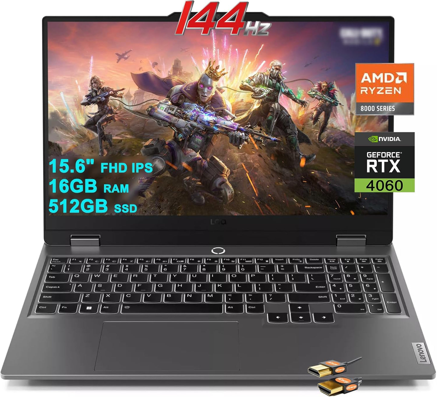 Lenovo LOQ Gaming Laptop with AMD Ryzen 7 and GeForce RTX 4060