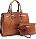 Women Handbag Tote Satchel Set 2pcs - Vegan Leather Shoulder Bag