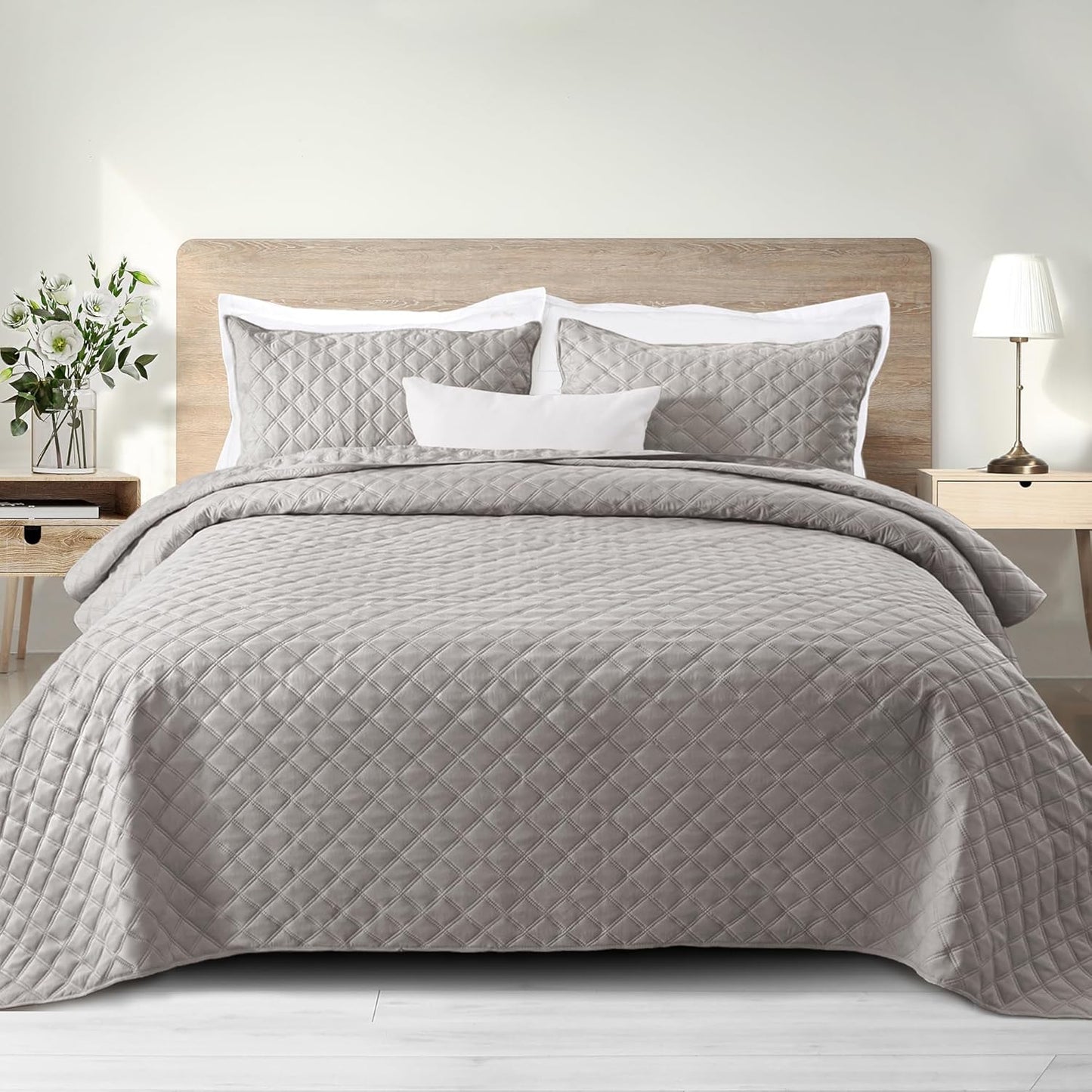 Soft Quilt Set Twin Size for All Seasons - Lightweight Bedspreads