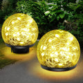 Solar Garden Lights with 80 LED Cracked Glass Design for Outdoors