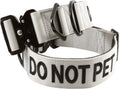 DO NOT PET Nylon Dog Collar 2 in - Visible Safety Collar (Gray Medium)