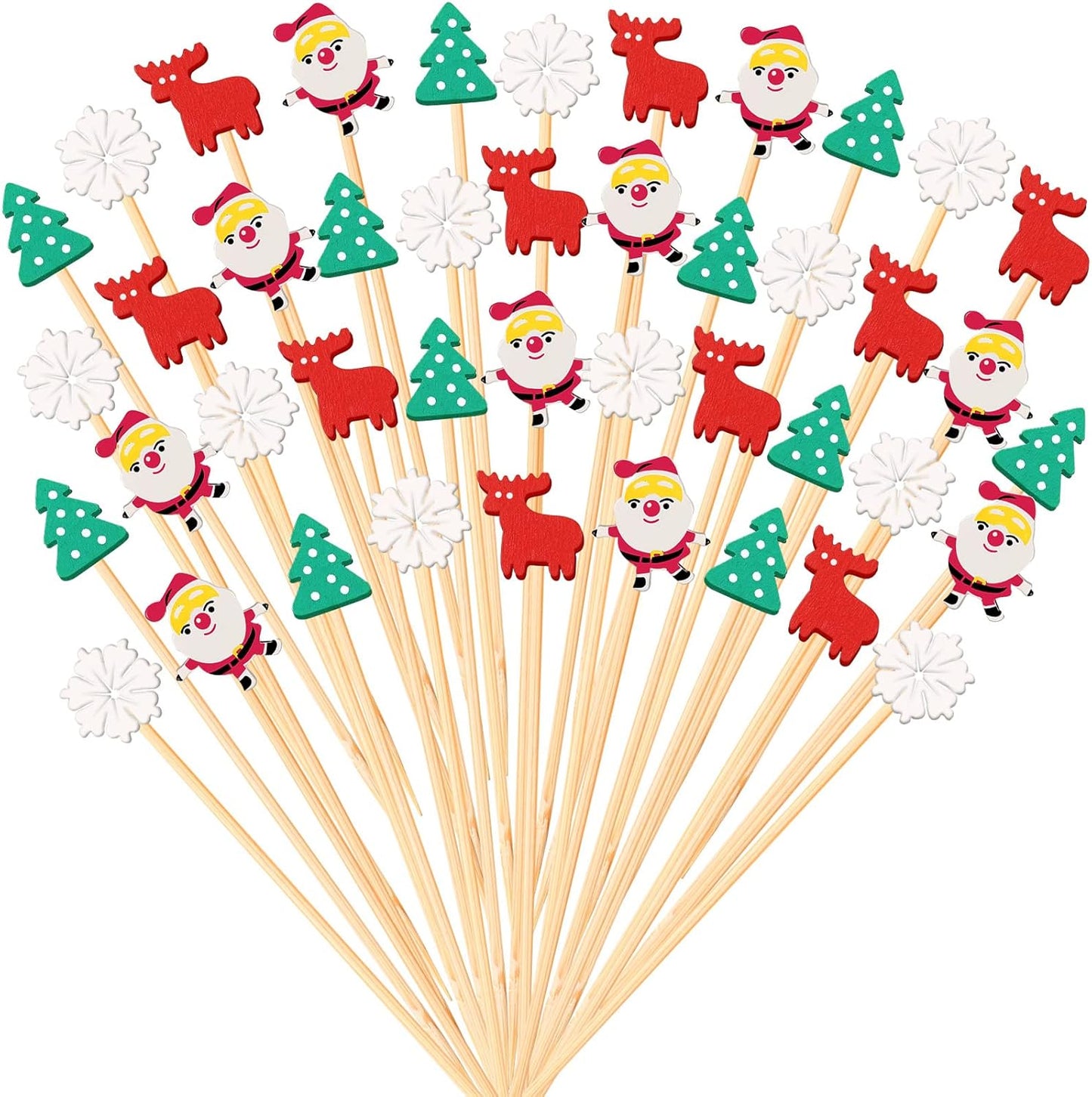 Christmas Party Picks - Festive Decorative Skewers