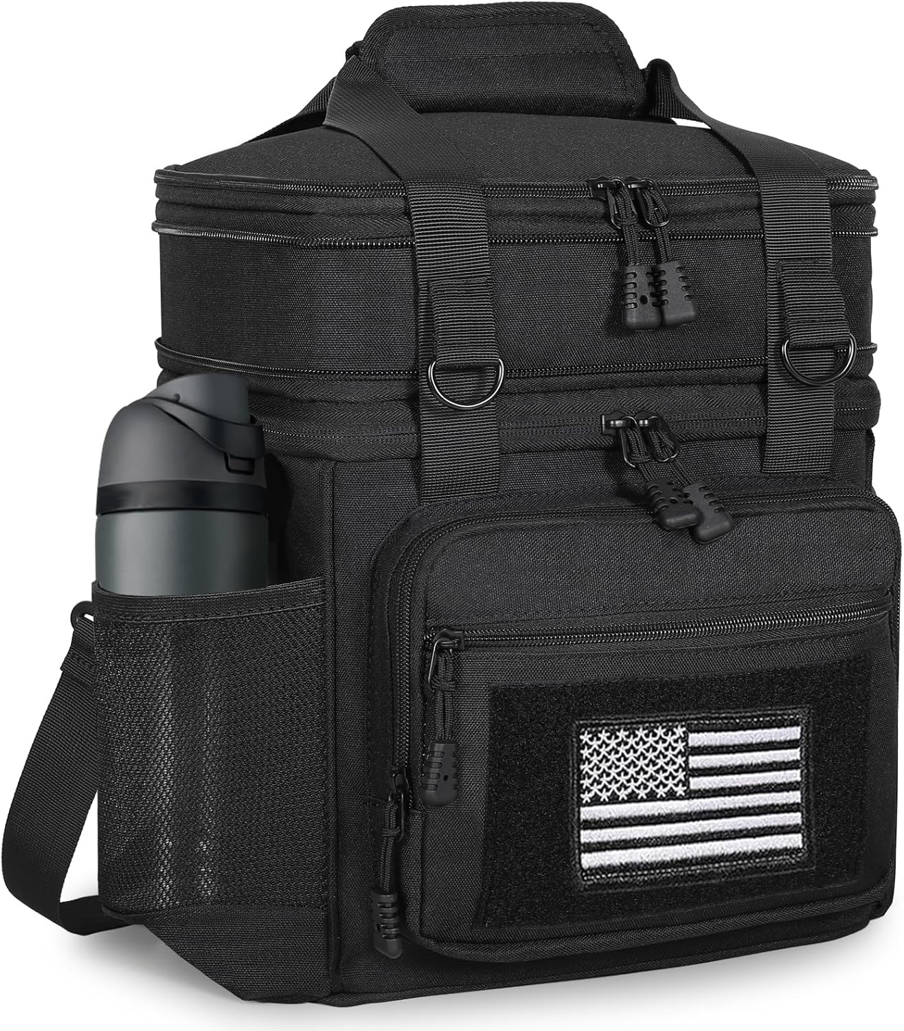 GLENKEY Double Deck Insulated Lunch Box for Work and Travel