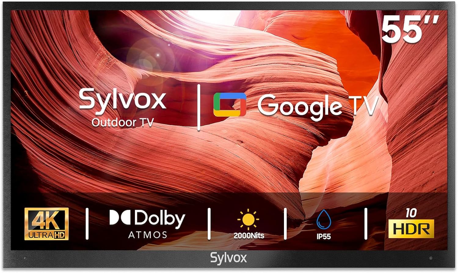 55 Outdoor Smart TV: 2000 Nit High Brightness, 4K Sunlight Display