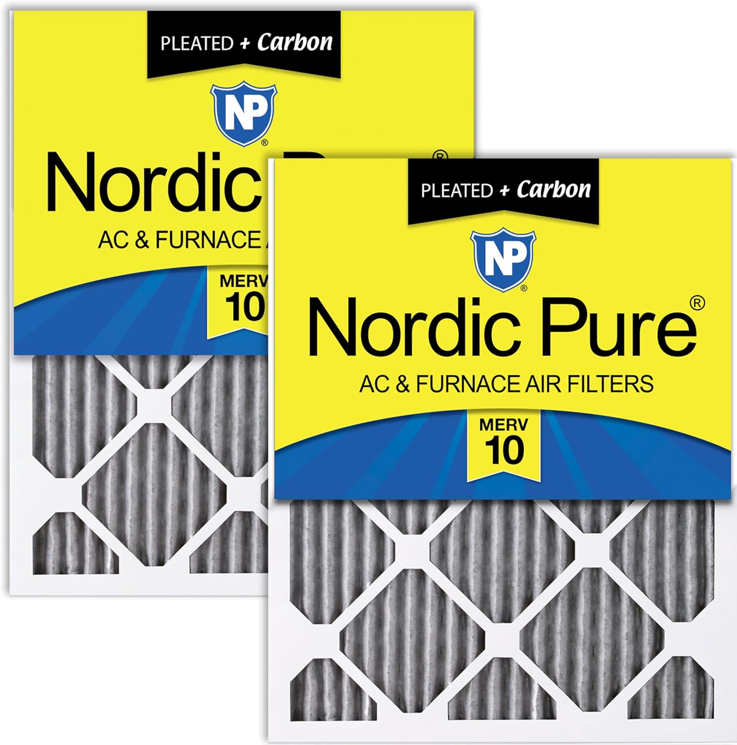 Nordic Pure 12x12x1 Furnace Air Filters with Carbon for Odor Control