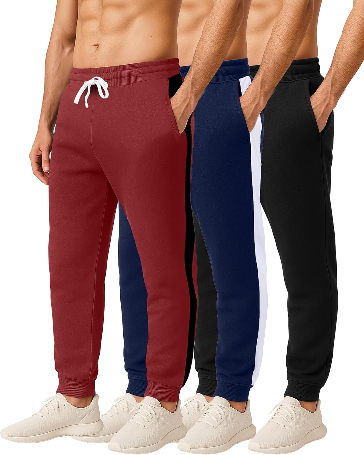 Real Essentials Men's Jogger Sweatpants - Comfortable Athletic Pants