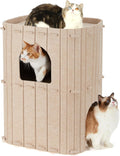 FUKUMARU Cat House 2-Storey Large Cat Bed Cave - Cozy Multi-Cat Condo