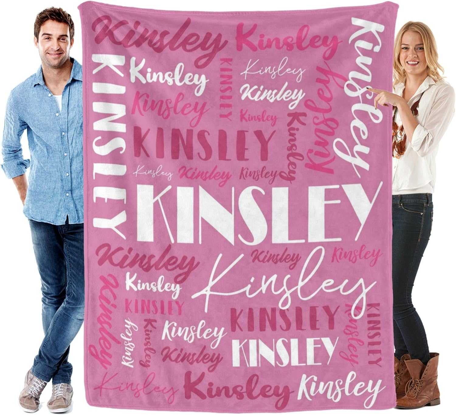 Personalized Name Blanket Custom Flannel Throw for All Ages