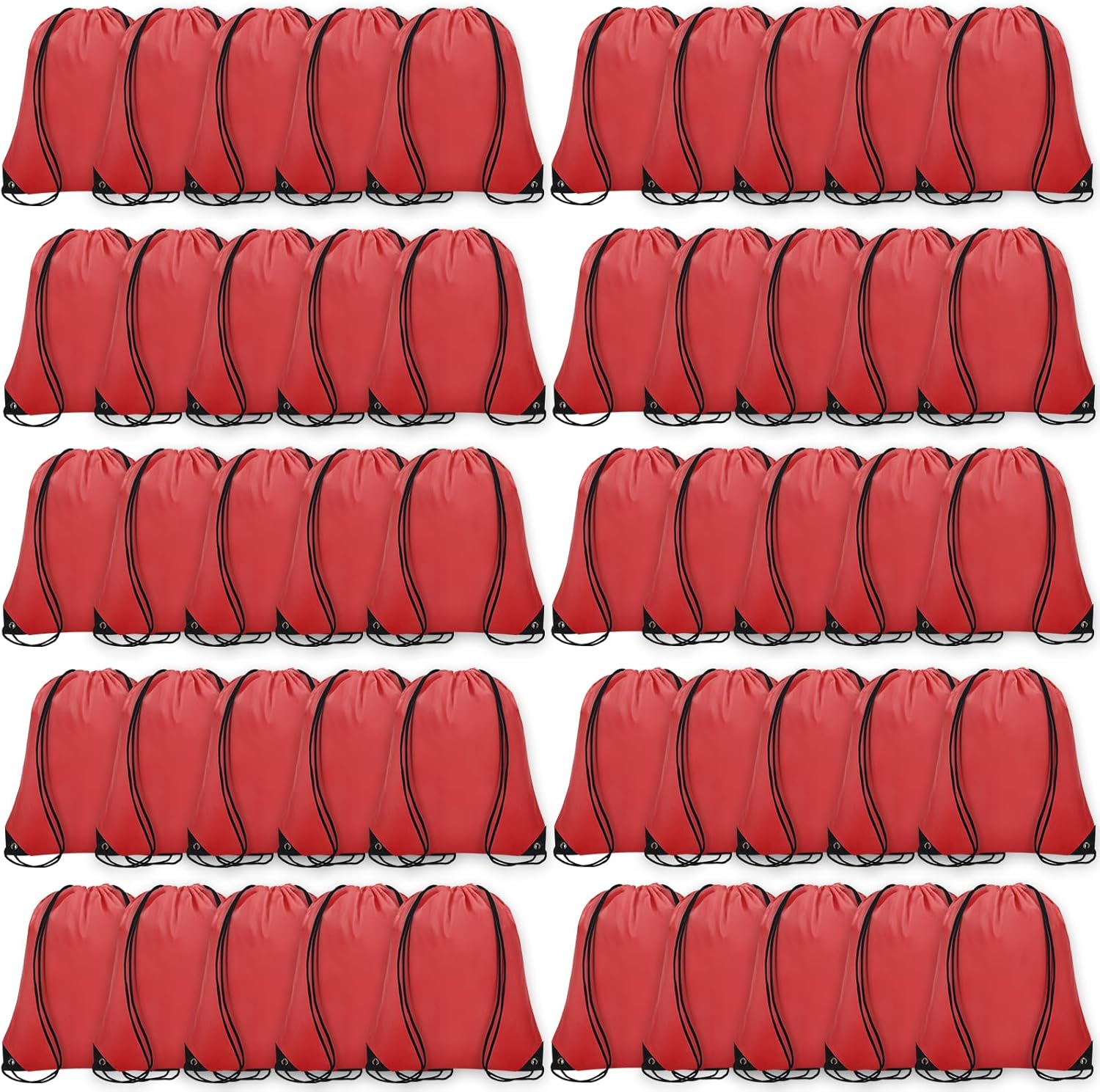 50Pcs Drawstring Backpack Bulk Cinch Bag for Gym Sports Beach