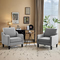 VINGLI Modern Accent Chairs Set of 2 - Comfy Grey Armchairs for Small
