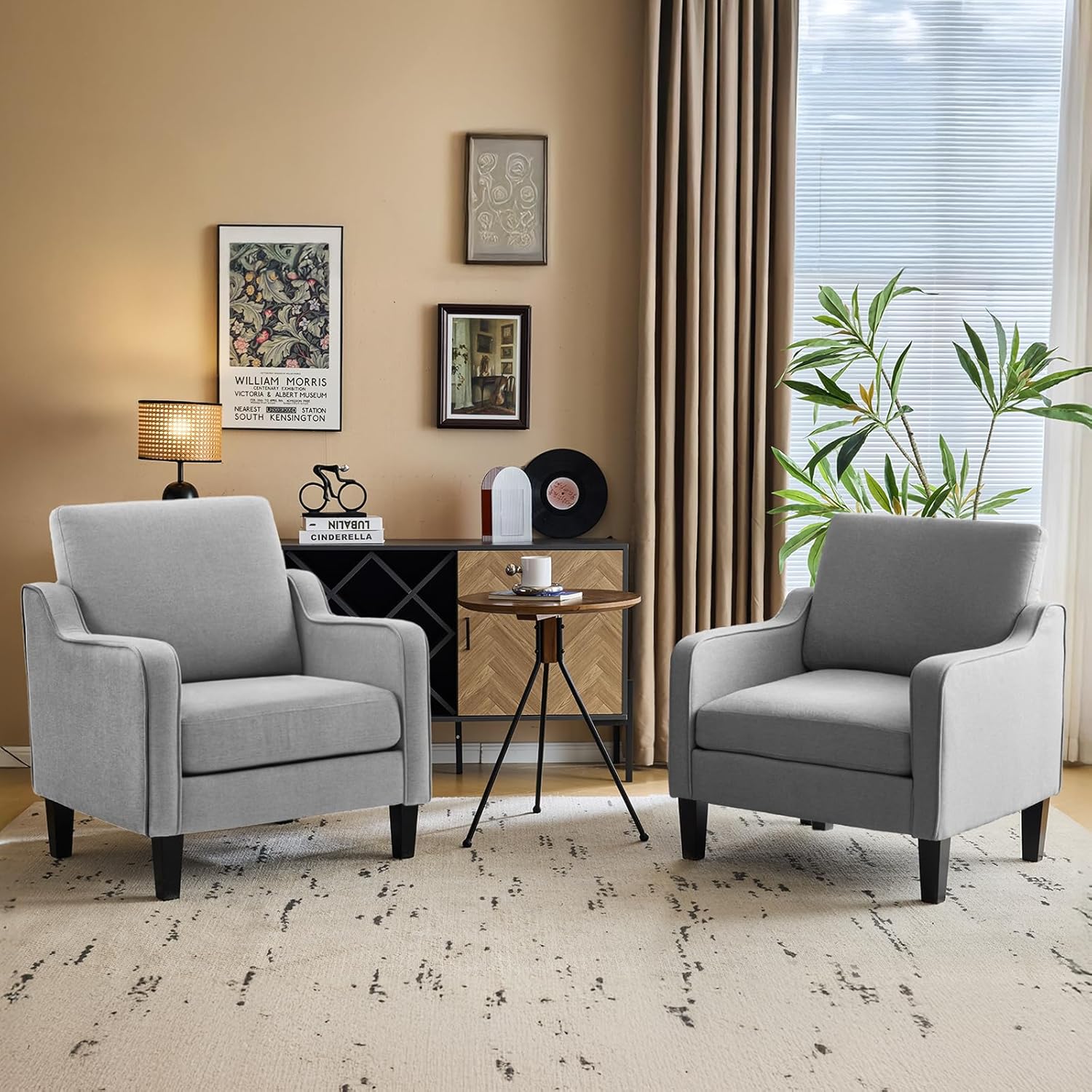 VINGLI Modern Accent Chairs Set of 2 for Small Spaces