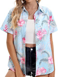 Women's Floral V Neck Hawaiian Shirt for Cool Summer Style