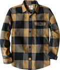 Mens Flannel Shirt Long Sleeve Plaid Button-Down - Warm & Soft