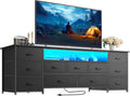 63 in TV Stand for 65-70 in TV with 11 Drawers - LED & Power Hub