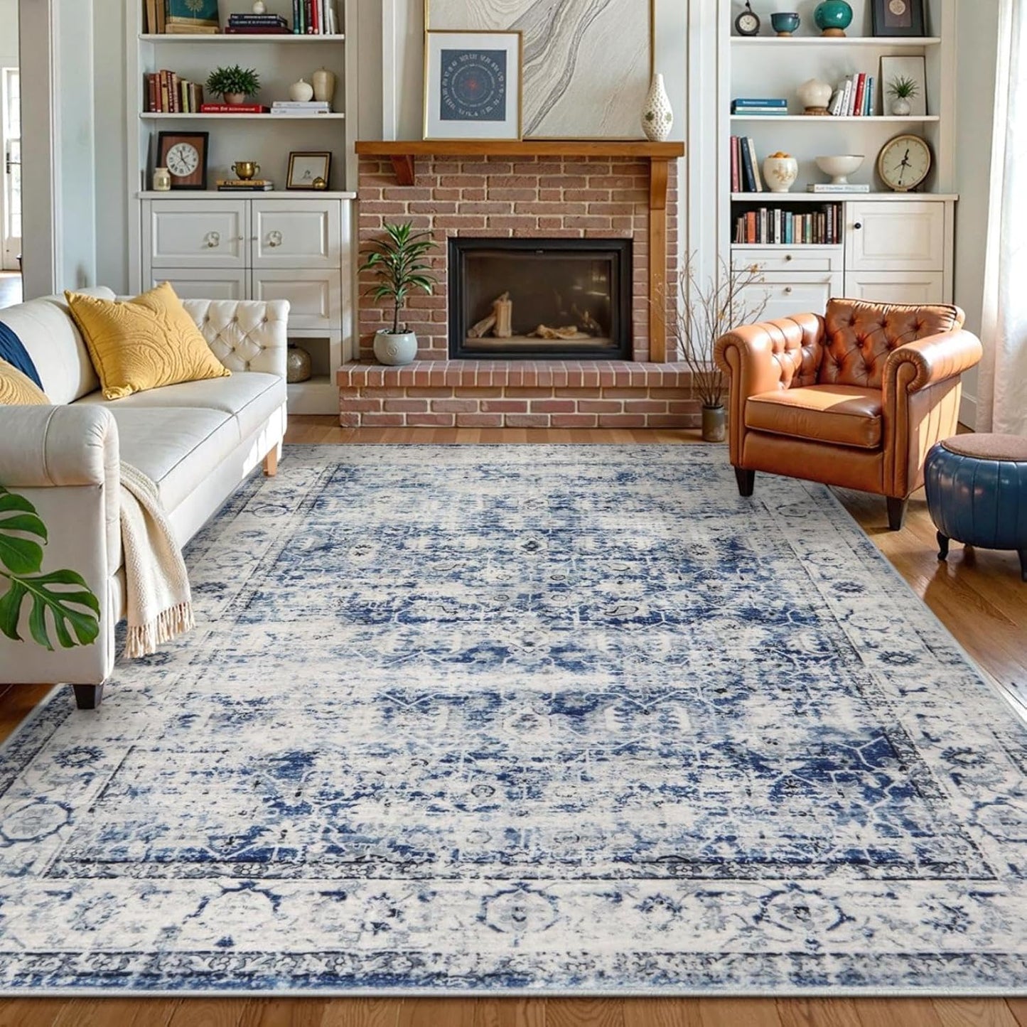 Lahome Vintage 8x10 Rugs for Living Room, Soft Washable Carpet