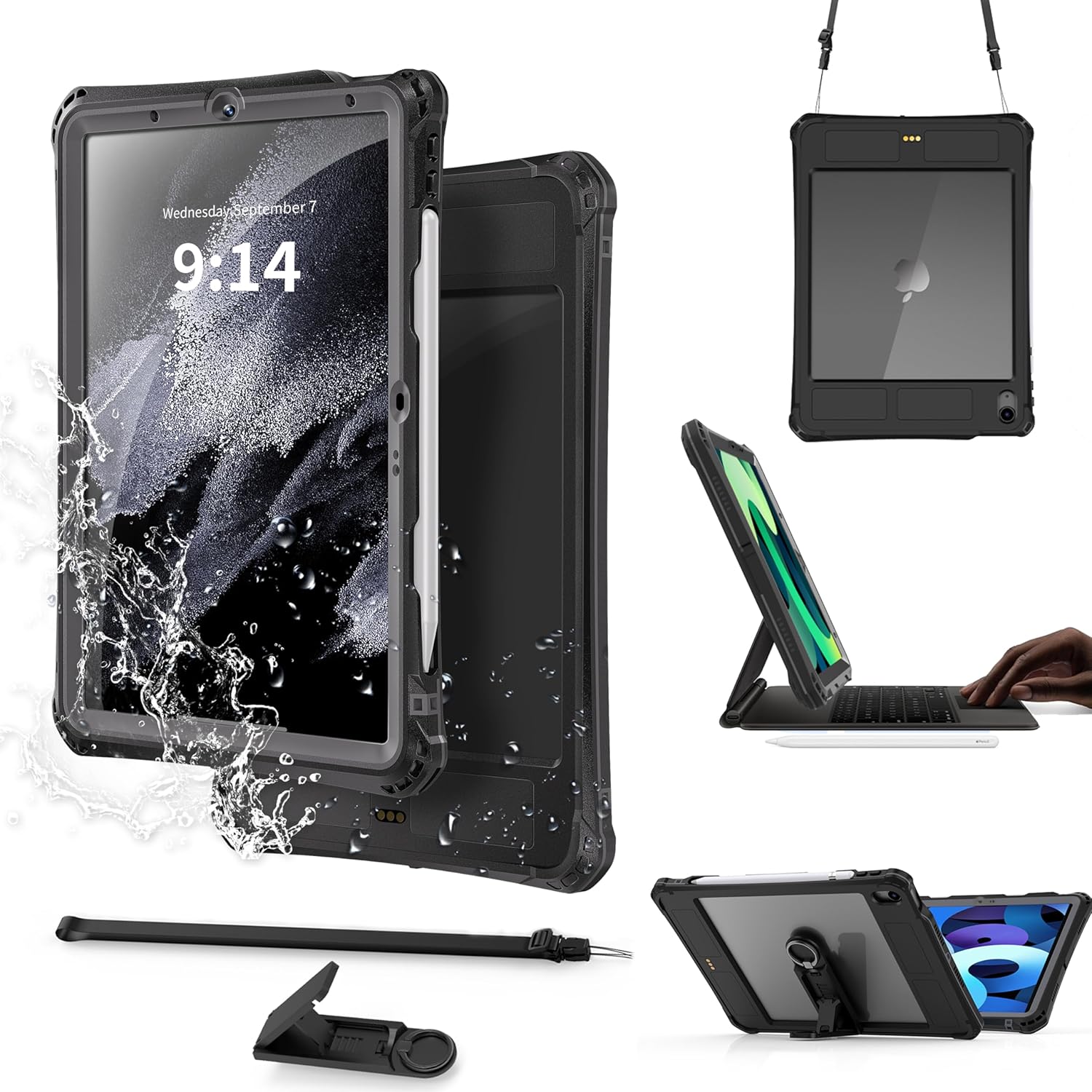 Waterproof Case for iPad Air 11 Inch with Built-in Screen Protector