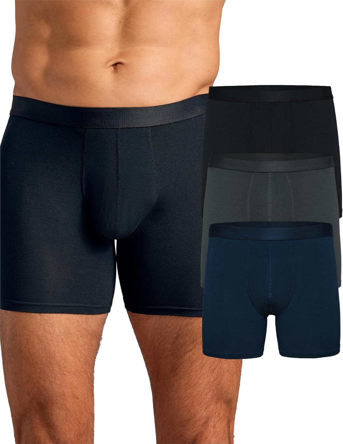 True Classic Mens Underwear Boxer Briefs Pack for Comfort Fit